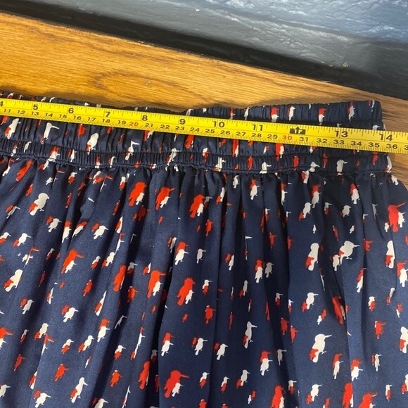 MNG by Mango Pull on Navy, Red, and White Bird Print Skirt size m - Picture 5 of 6